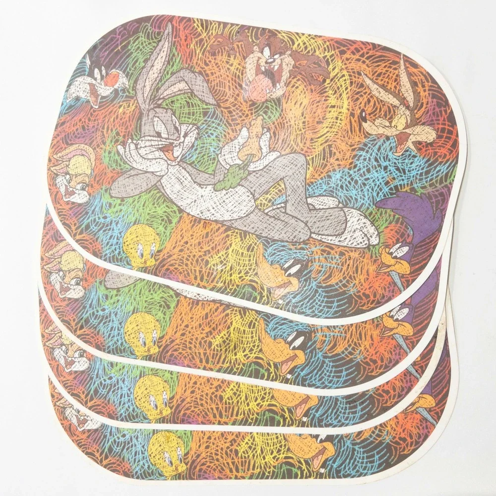 Vintage Warner Bros Looney Tunes Bugs Bunny Placemat Set‎ 90s Cartoon Nostalgia